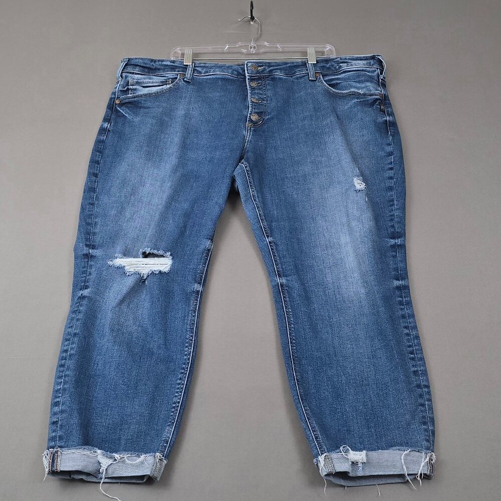Silver Jeans Sam Boyfriend Jeans 22 Mid Rise Distressed Medium Wash